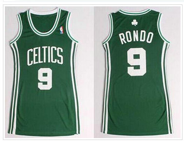 Women NBA Celtics #9 Rajon Rondo Green Dress NBA Jersey Women NBA Celtics #9 Rajon Rondo Green Dress NBA Jersey