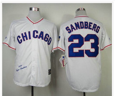 Chicago Cubs Mitchell And Ness 1988 #23 Ryne Sandberg White Throwback Stitched Baseball Jersey