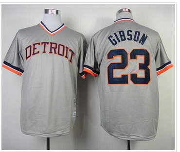 Detroit Tigers Mitchell And Ness 1984 #23 Kirk Gibson Grey Throwback Stitched Baseball Jersey