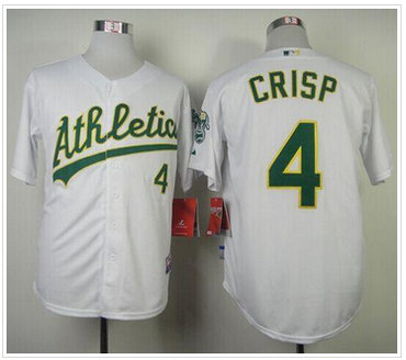 Oakland Athletics #4 Coco Crisp White Cool Base Stitched Baseball Jersey