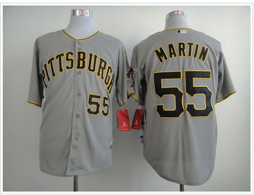 Pittsburgh Pirates #55 Russell Martin Grey Cool Base Stitched Baseball Jersey