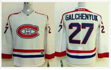 Youth NHL Montreal Canadiens #27 Alex Galchenyuk White Stitched Jersey