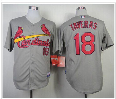 St.Louis Cardinals #18 Oscar Taveras Grey Cool Base Stitched Baseball Jersey