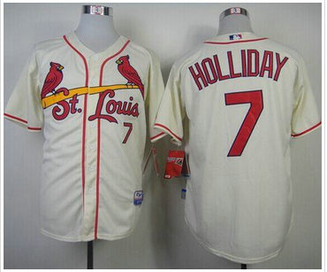 St.Louis Cardinals #7 Matt Holliday Cream Cool Base Stitched Baseball Jerseys
