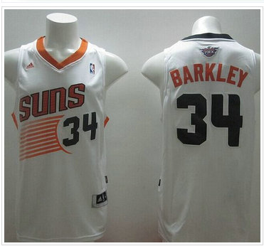 Phoenix Suns Jersey Revolution 30 Suns #34 Charles Barkley White Stitched NBA Jersey
