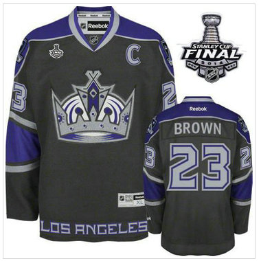 Los Angeles Kings #23 Dustin Brown Black Third 2014 Stanley Cup Finals Stitched NHL Jersey