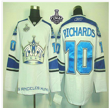 Los Angeles Kings #10 Mike Richards White 2014 Stanley Cup Finals Stitched NHL Jersey