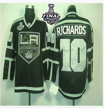 Los Angeles Kings #10 Mike Richards Black Ice 2014 Stanley Cup Finals Stitched NHL Jersey