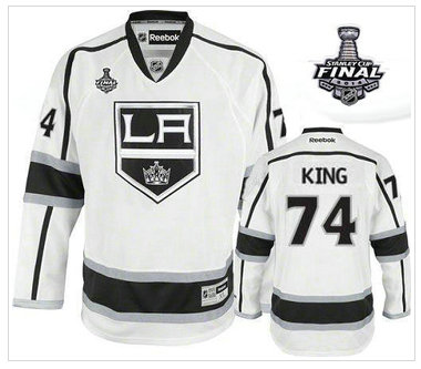 Los Angeles Kings #74 Dwight King White Road 2014 Stanley Cup Finals Stitched NHL Jersey