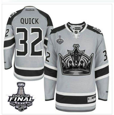 Los Angeles Kings #32 Jonathan Quick Grey 2014 Stadium Series Stanley Cup Finals Stitched NHL Jersey
