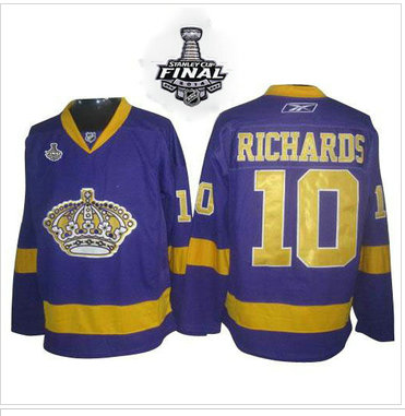 Los Angeles Kings #10 Mike Richards Purple 2014 Stanley Cup Finals Stitched NHL Jersey