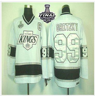 Los Angeles Kings #99 Wayne Gretzky White CCM Throwback 2014 Stanley Cup Finals Stitched NHL Jersey