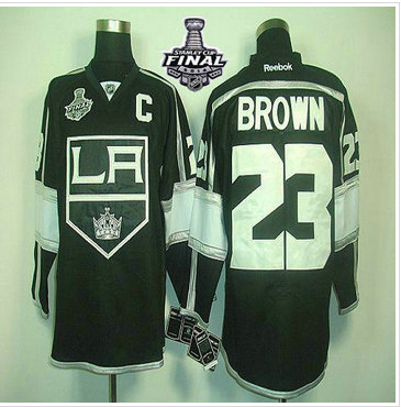 Los Angeles Kings #23 Dustin Brown Black Home 2014 Stanley Cup Finals Stitched NHL Jersey
