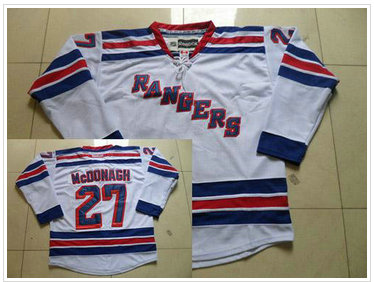 New York Rangers #27 Ryan McDonagh White Road Stitched NHL Jersey