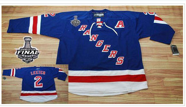New York Rangers #2 Brian Leetch Blue With 2014 Stanley Cup Finals Stitched NHL Jersey