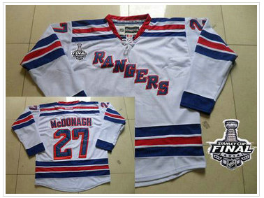 New York Rangers #27 Ryan McDonagh White Road With 2014 Stanley Cup Finals Stitched NHL Jersey