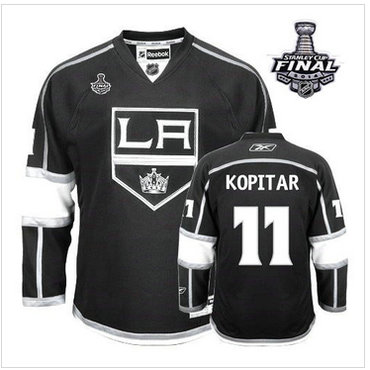 Youth NHL Los Angeles Kings #11 Anze Kopitar Black Home 2014 Stanley Cup Finals Stitched Youth NHL Jersey