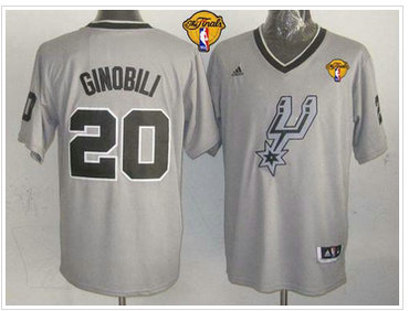 San Antonio Spurs #20 Manu Ginobili Grey 2013 Christmas Day Swingman Finals Patch Stitched NBA Jersey
