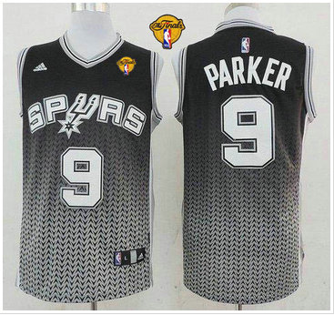 San Antonio Spurs #9 Tony Parker Black Resonate Fashion Swingman Finals Patch Stitched NBA Jersey