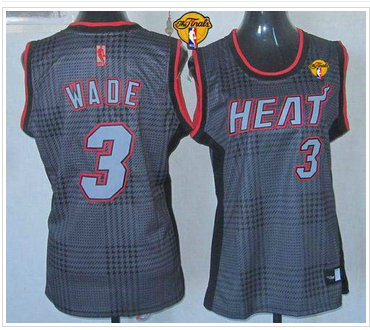 Women NBA Miami Heat #3 Dwyane Wade Black With Finals Patch Rhythm Fashion Stitched NBA Jersey