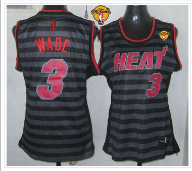 Women NBA Miami Heat #3 Dwyane Wade Black-Grey With Finals Patch Groove Stitched NBA Jersey Women NBA Miami Heat #3 Dwyane Wade Black-Grey With Finals Patch Groove Stitched NBA Jersey