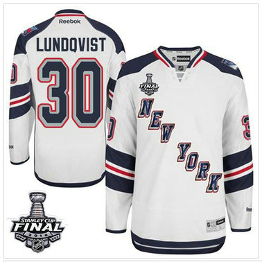 New York Rangers #30 Henrik Lundqvist White 2014 Stadium Series With Stanley Cup Finals NHL Jersey