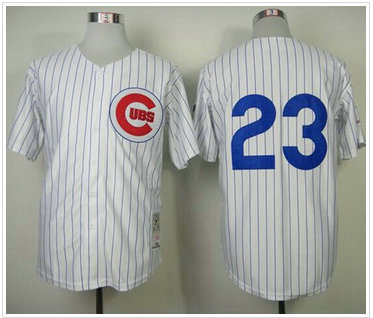Chicago Cubs #23 Ryne Sandberg White Mitchell and Ness 1984 Throwback Baseball Jersey
