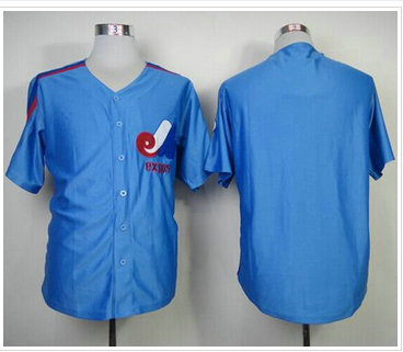 Montreal Expos Blank Blue Mitchell And Ness Throwback Baseball Jersey