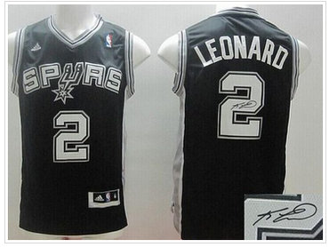 San Antonio Spurs Revolution 30 Autographed #2 Kawhi Leonard Black Stitched NBA Jersey