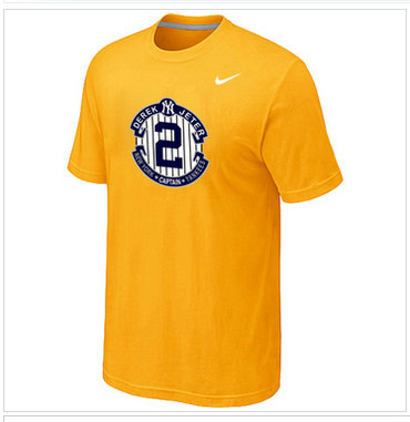 New Derek Jeter New York Yankees Official Final Season Commemorative Logo T-Shirt Yellow