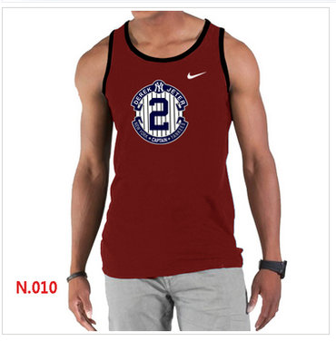 New Derek Jeter New York Yankees Official Final Season Commemorative Logo men Tank Top Red