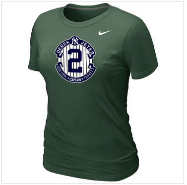 New Derek Jeter New York Yankees Official Final Season Commemorative Logo Women's Blended T-Shirt D.Green