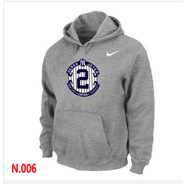 New Derek Jeter New York Yankees Official Final Season Commemorative Logo Pullover Hoodie L.Grey