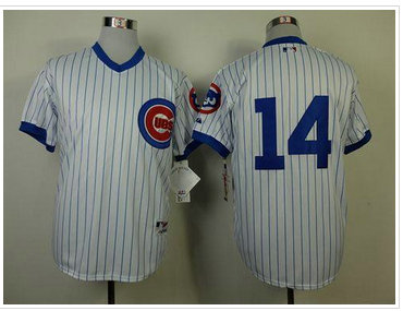 Chicago Cubs #14 Ernie Banks White 1988 Turn Back The Clock Stitched Baseball Jersey