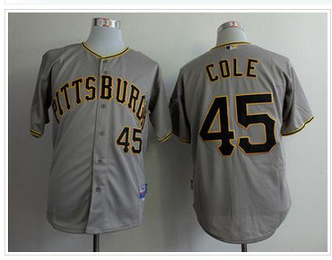 Pittsburgh Pirates #45 Gerrit Cole Grey Cool Base Stitched Baseball Jersey Pittsburgh Pirates #45 Gerrit Cole Grey Cool Base Stitched Baseball Jersey