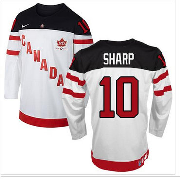 Team Canada Olympic #10 Patrick Sharp White 100th Anniversary Stitched NHL Jersey