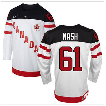 Team Canada Olympic #61 Rick Nash White 100th Anniversary Stitched NHL Jersey Team Canada Olympic #61 Rick Nash White 100th Anniversary Stitched NHL Jersey