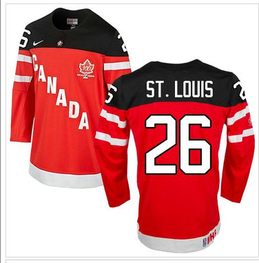 Team Canada Olympic #26 Martin St.Louis Red 100th Anniversary Stitched NHL Jersey