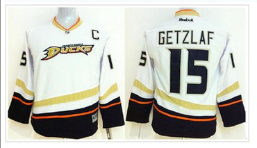 Youth NHL Anaheim Ducks #15 Ryan Getzlaf White Stitched NHL Jersey Youth NHL Anaheim Ducks #15 Ryan Getzlaf White Stitched NHL Jersey