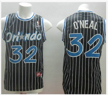 Orlando Magic #32 Shaquille O'Neal Black Throwback NBA Jersey