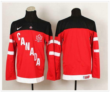 Olympic CA. Blank Red 100th Anniversary Stitched NHL Jersey
