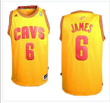 Revolution 30 Cavaliers #6 LeBron James Yellow Alternate Stitched NBA Jersey