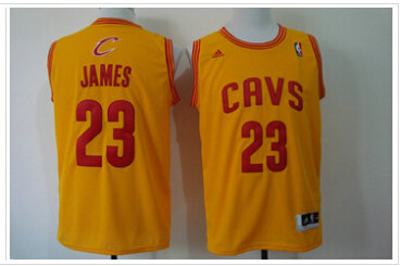 Cleveland Cavaliers Revolution 30 #23 LeBron James Yellow Stitched NBA Jersey