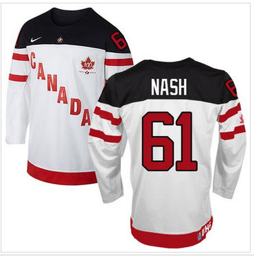 Olympic CA. #61 Rick Nash White 100th Anniversary Stitched NHL Jersey