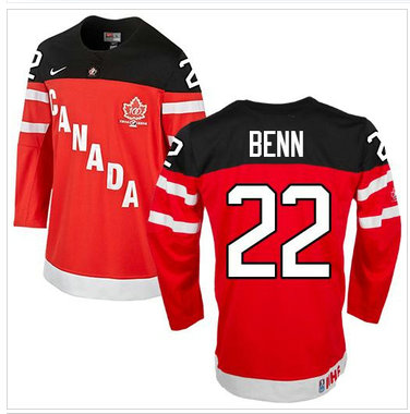 Olympic CA. #22 Jamie Benn Red 100th Anniversary Stitched NHL Jersey