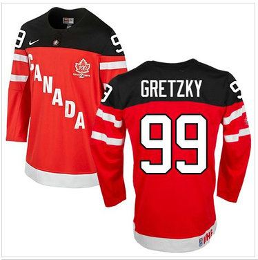 Olympic CA. #99 Wayne Gretzky Red 100th Anniversary Stitched NHL Jersey