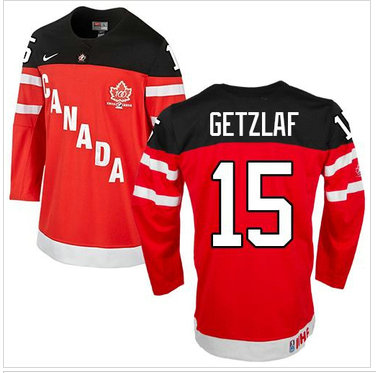 Olympic CA. #15 Ryan Getzlaf Red 100th Anniversary Stitched NHL Jersey