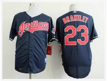 Cleveland Indians #23 Michael Brantley Navy Blue Cool Base Stitched Baseball Jersey