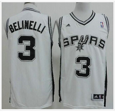 San Antonio Spurs Revolution 30 #3 Marco Belinelli White Stitched NBA Jersey