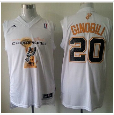 San Antonio Spurs 20 Manu Ginobili White 2014 NBA Finals Champions Stitched NBA Jersey